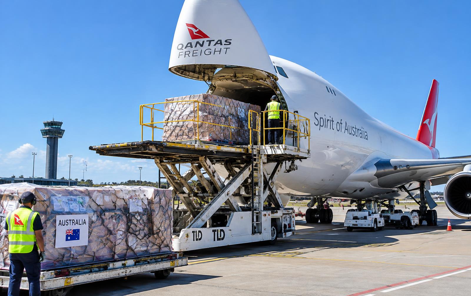 Air freight being loaded